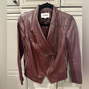 BB Dakota On Trend Burgundy Faux Leather Jacket XS